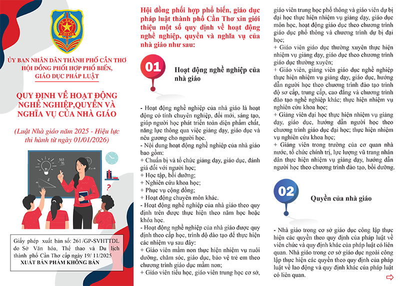 QUY ĐỊNH VỀ HOẠT ĐỘNG NGHỀ NGHIỆP, QUYỀN VÀ NGHĨA VỤ CỦA NHÀ GIÁO