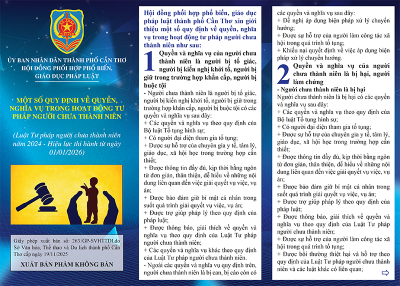 MỘT SỐ QUY ĐỊNH VỀ QUYỀN, NGHĨA VỤ TRONG HOẠT ĐỘNG TƯ PHÁP NGƯỜI CHƯA THÀNH NIÊN