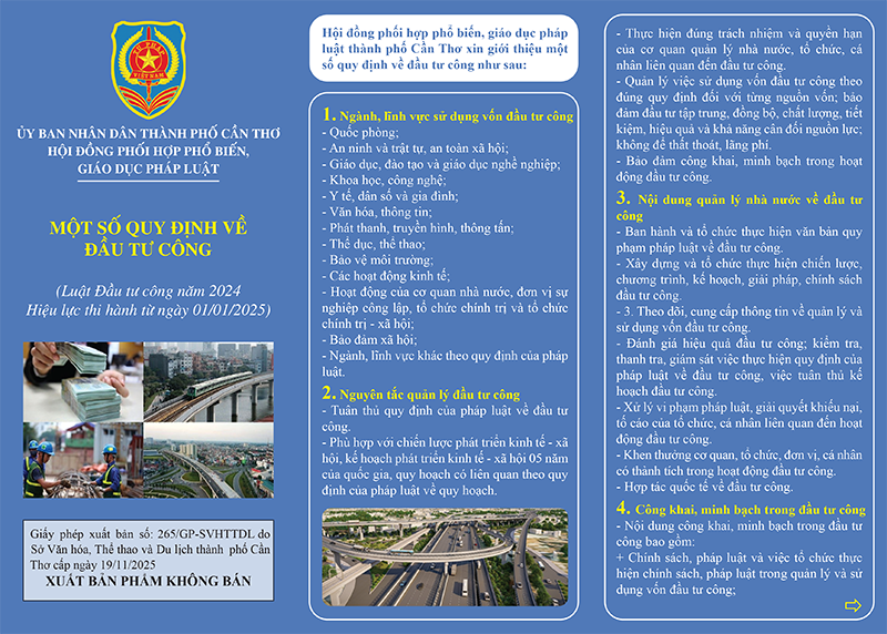 MỘT SỐ QUY ĐỊNH VỀ ĐẦU TƯ CÔNG