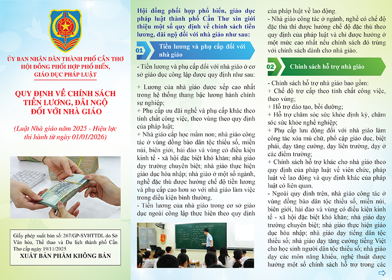 QUY ĐỊNH VỀ CHÍNH SÁCH TIỀN LƯƠNG, ĐÃI NGỘ ĐỐI VỚI NHÀ GIÁO