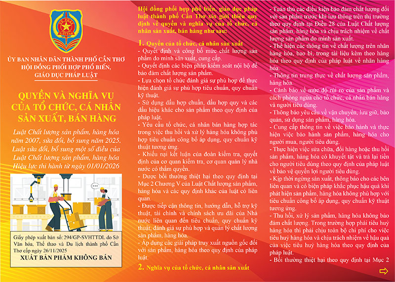 QUYỀN VÀ NGHĨA VỤ CỦA TỔ CHỨC, CÁ NHÂN SẢN XUẤT, BÁN HÀNG