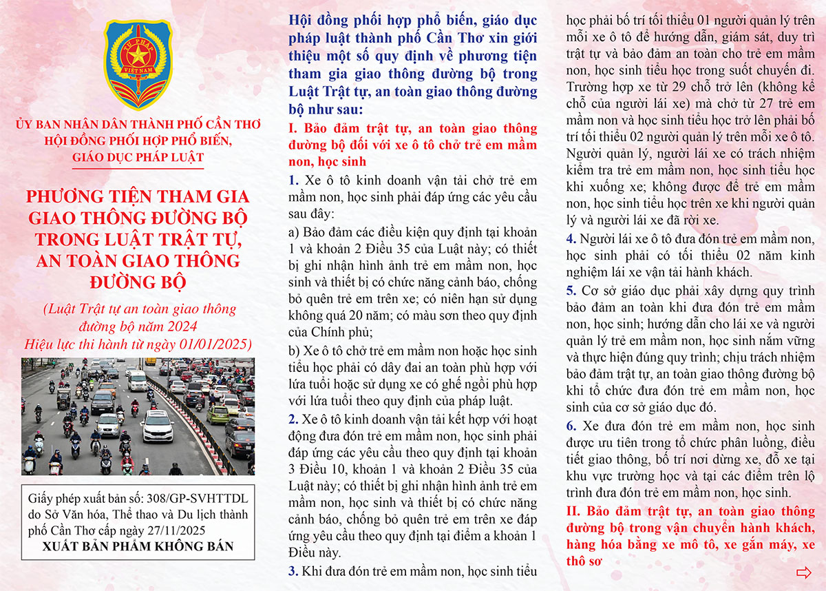 PHƯƠNG TIỆN THAM GIA GIAO THÔNG ĐƯỜNG BỘ TRONG LUẬT TRẬT TỰ, AN TOÀN GIAO THÔNG ĐƯỜNG BỘ