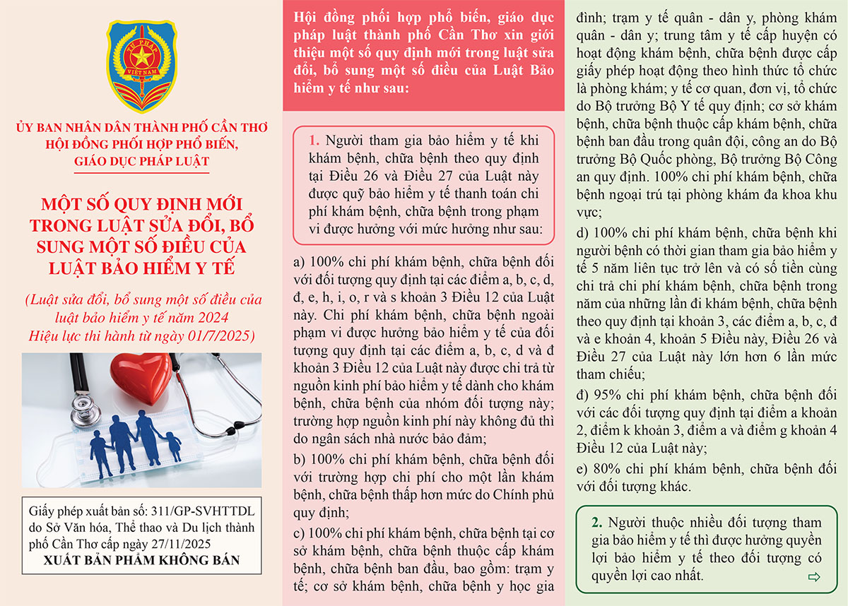 MỘT SỐ QUY ĐỊNH MỚI TRONG LUẬT SỬA ĐỔI, BỔ SUNG MỘT SỐ ĐIỀU CỦA LUẬT BẢO HIỂM Y TẾ