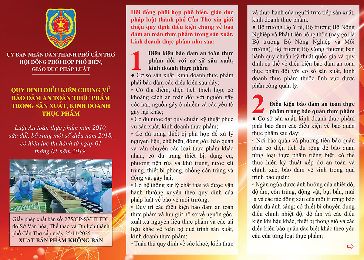 QUY ĐỊNH ĐIỀU KIỆN CHUNG VỀ BẢO ĐẢM AN TOÀN THỰC PHẨM TRONG SẢN XUẤT, KINH DOANH THỰC PHẨM