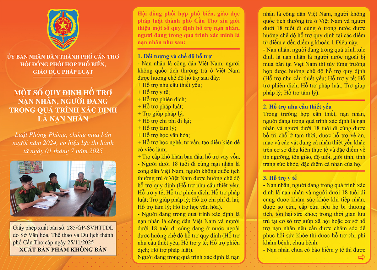 MỘT SỐ QUY ĐỊNH HỖ TRỢ NẠN NHÂN, NGƯỜI ĐANG TRONG QUÁ TRÌNH XÁC ĐỊNH LÀ NẠN NHÂN