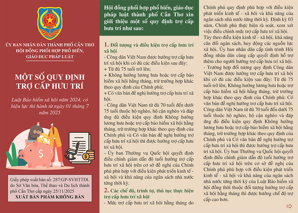 MỘT SỐ QUY ĐỊNH TRỢ CẤP HƯU TRÍ 