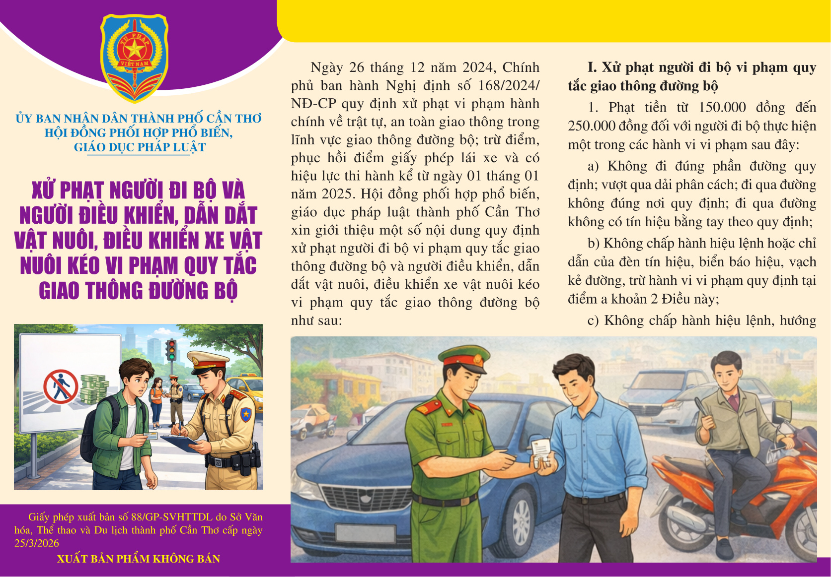 Xử phạt người đi bộ và người điều khiển, dẫn dắt vật nuôi, điều khiển xe vật nuôi kéo vi phạm quy tắc giao thông đường bộ