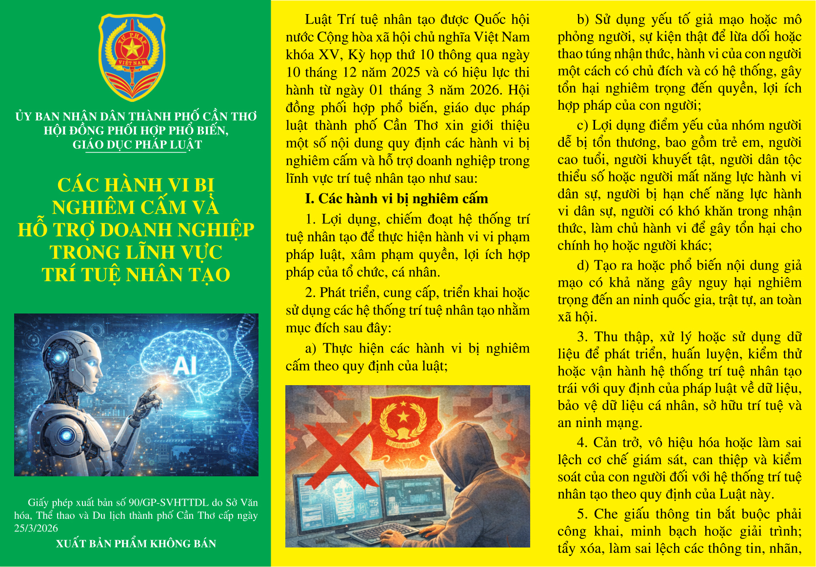 Các hành vi bị nghiêm cấm trong lĩnh vực trí tuệ nhân tạo