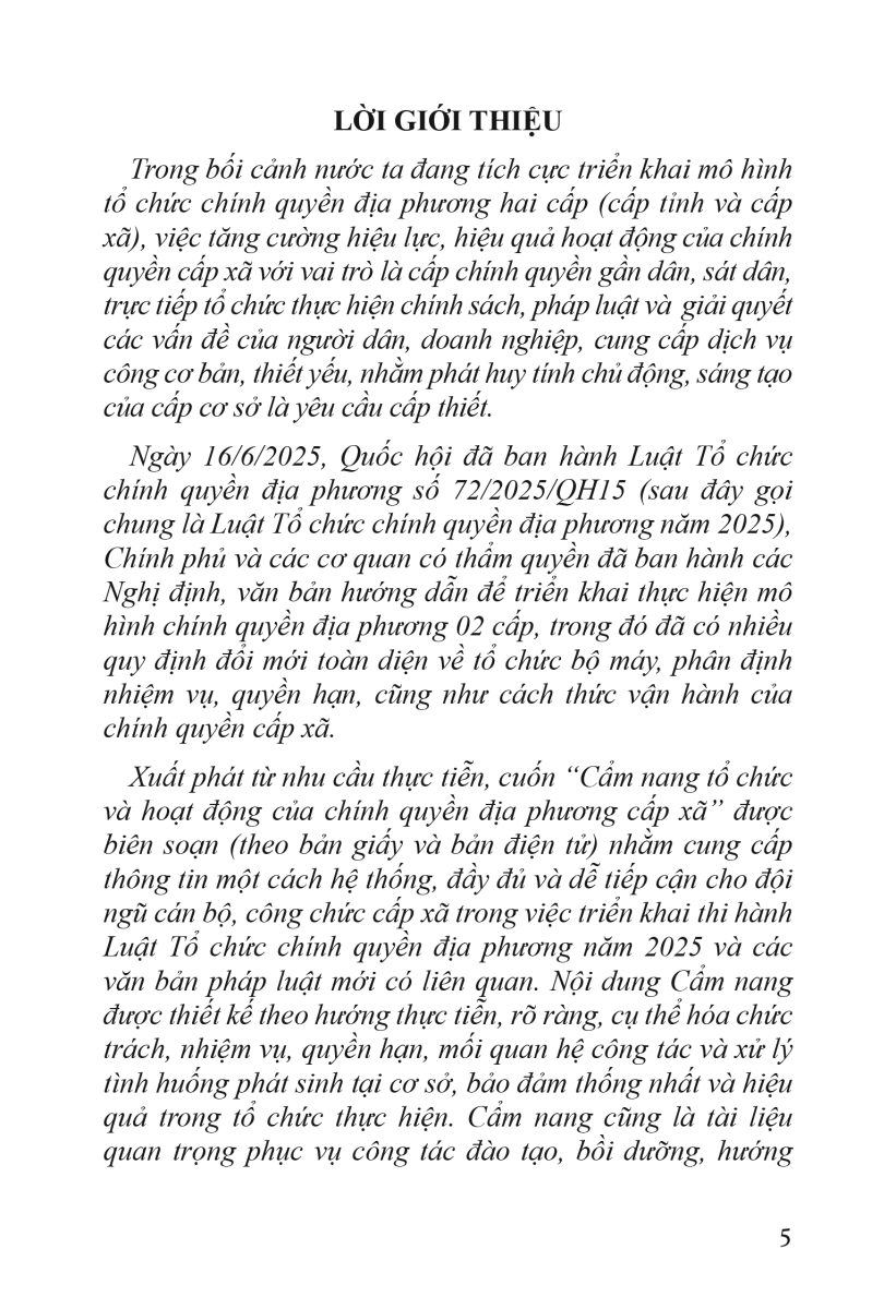 Cẩm nang chính quyền địa phương cấp xã (2025)
