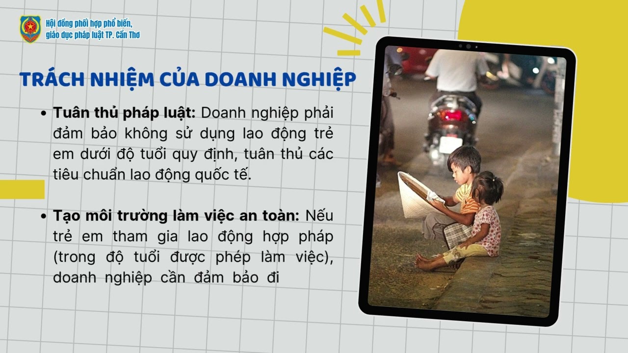 Trách nhiệm của cộng đồng và doanh nghiệp trong việc xóa bỏ lao động ở trẻ em