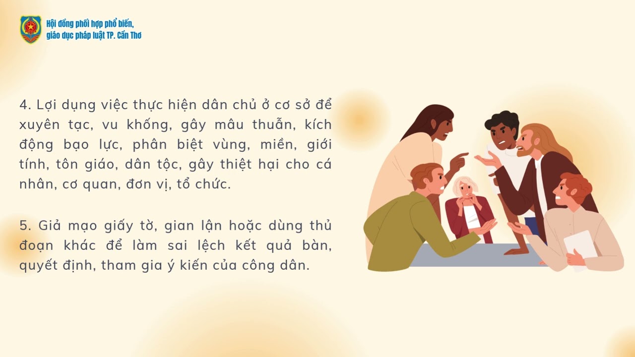 Các hành vi bị nghiêm cấm trong thực hiện dân chủ ở cơ sở