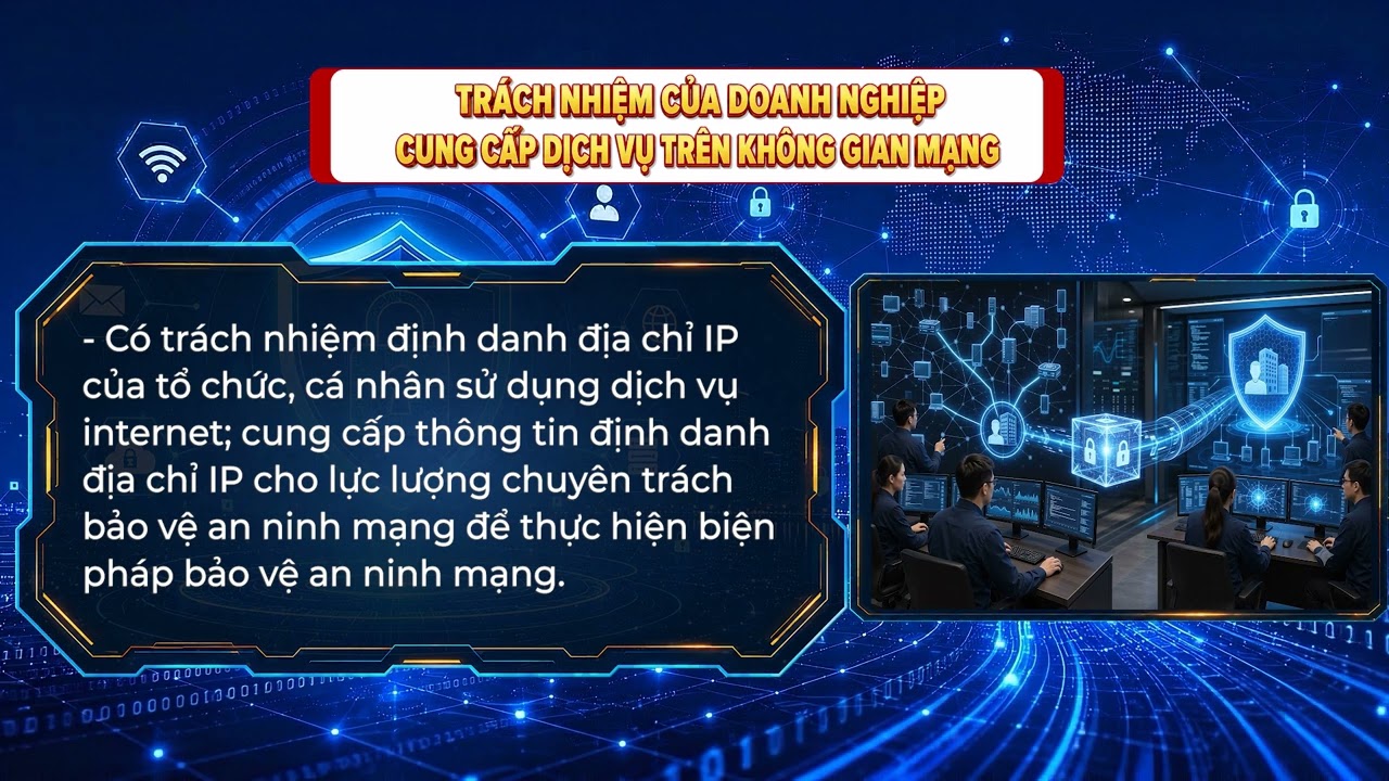 Trách nhiệm của doanh nghiệp cung cấp dịch vụ trên không gian mạng